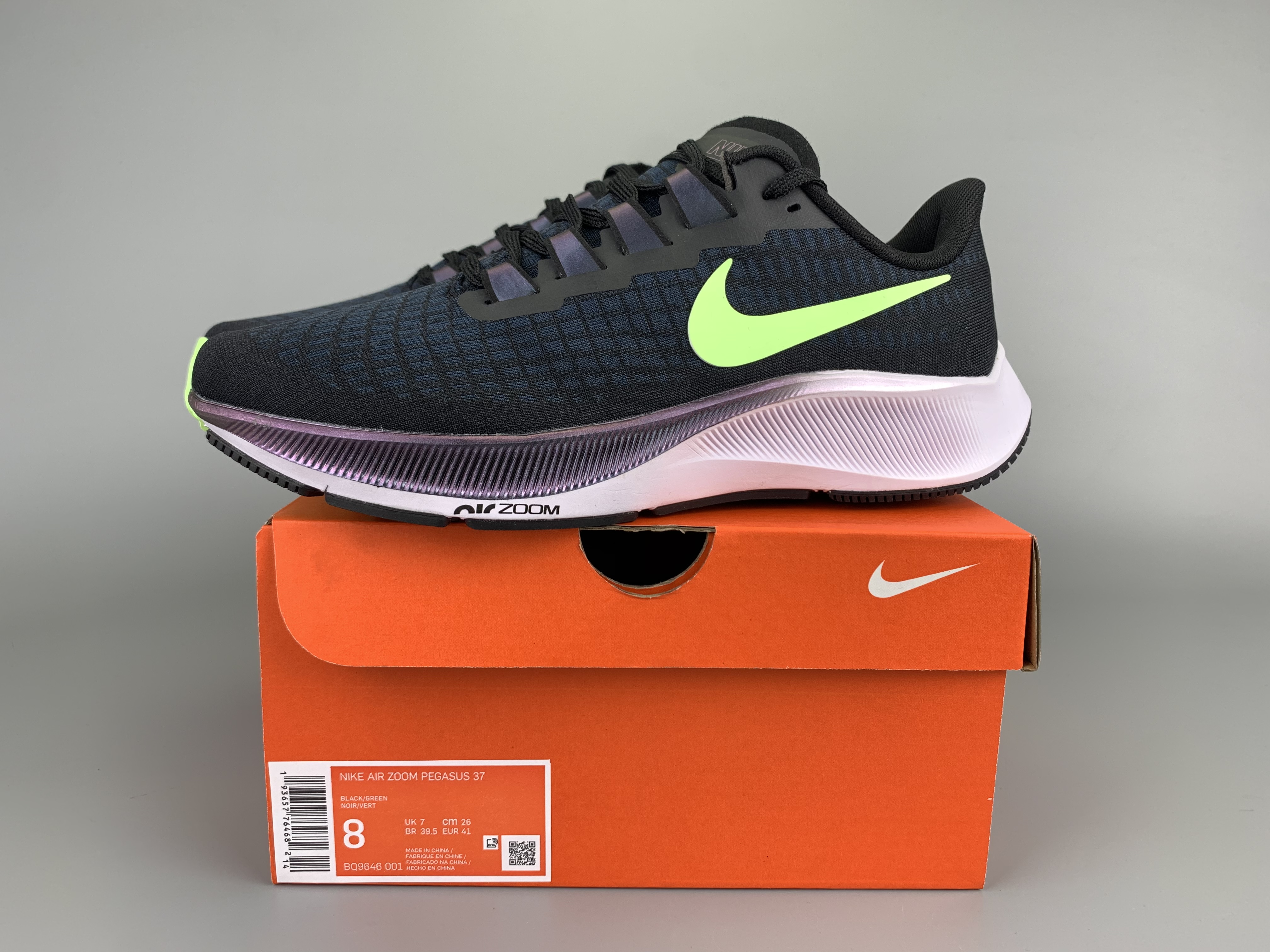 Nike Zoom Pegasus 37 Deep Blue White Green Shoes - Click Image to Close